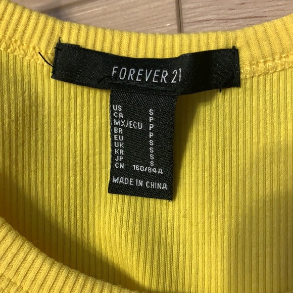 Forever 21 Yellow Crop Tank Top - Picture 3 of 3